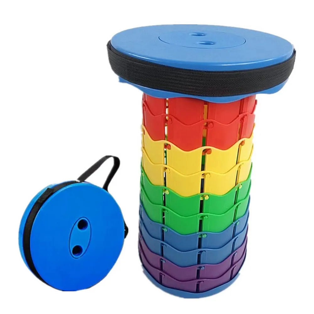 Portable Folding Stool Adjustable Retractable Camping Seat Lightweight Collapsible Travel Chair