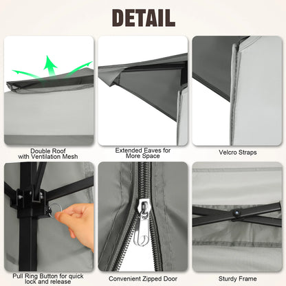 Pop Up Gazebo 12x12 Backyard Canopy Tent with Mosquito Netting Steel Frame Portable Event Shelter