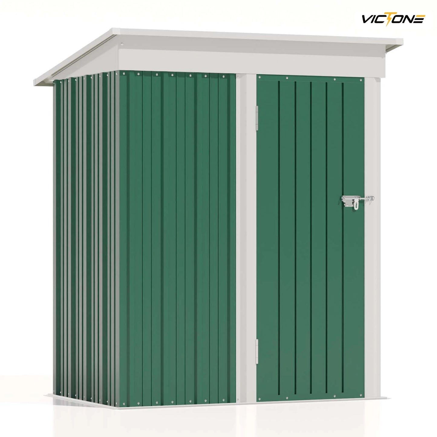 Outdoor Storage Shed With Sloping Roof And Lockable Door Metal Shed For Backyard Garden Patio Lawn