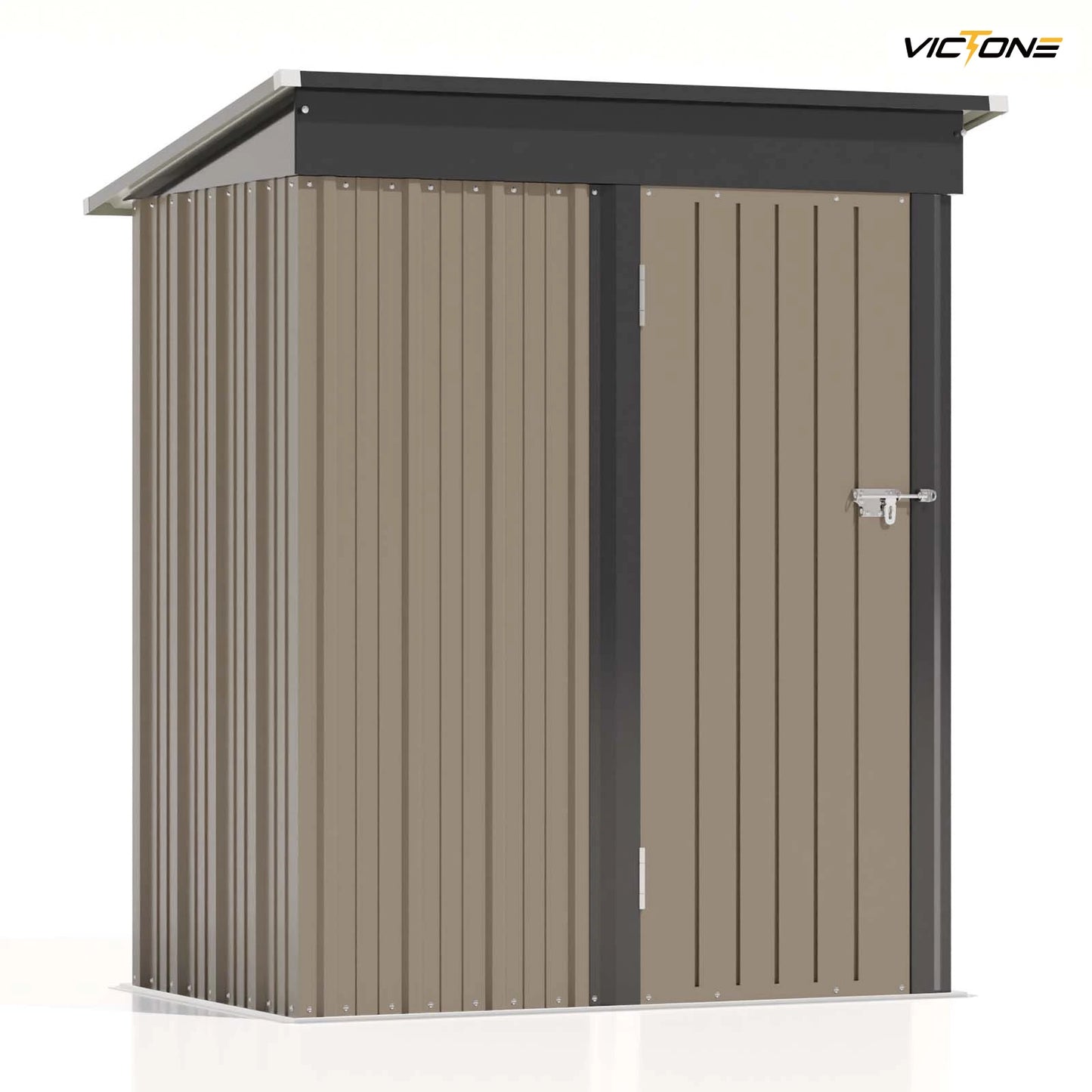 Outdoor Storage Shed With Sloping Roof And Lockable Door Metal Shed For Backyard Garden Patio Lawn