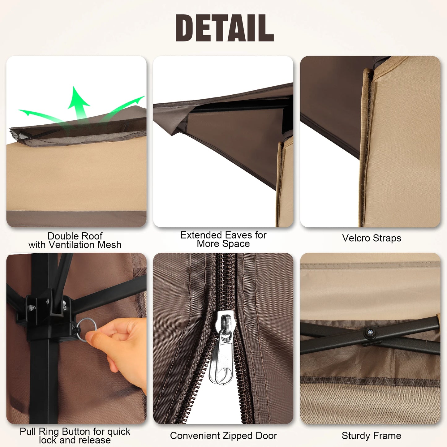 Pop Up Gazebo 12x12 Backyard Canopy Tent with Mosquito Netting Steel Frame Portable Event Shelter