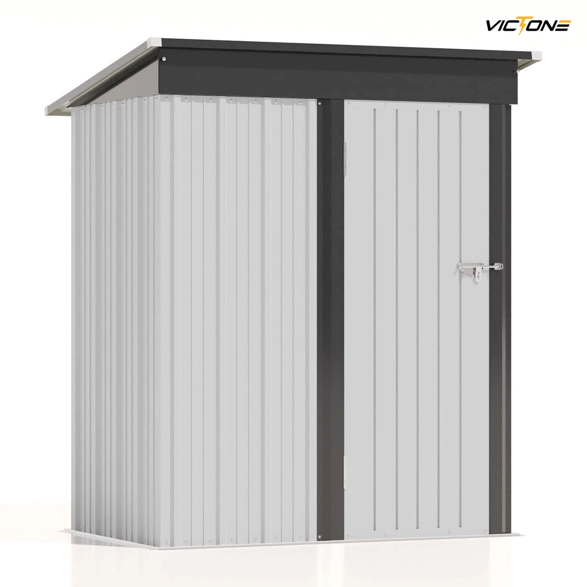 Outdoor Storage Shed With Sloping Roof And Lockable Door Metal Shed For Backyard Garden Patio Lawn