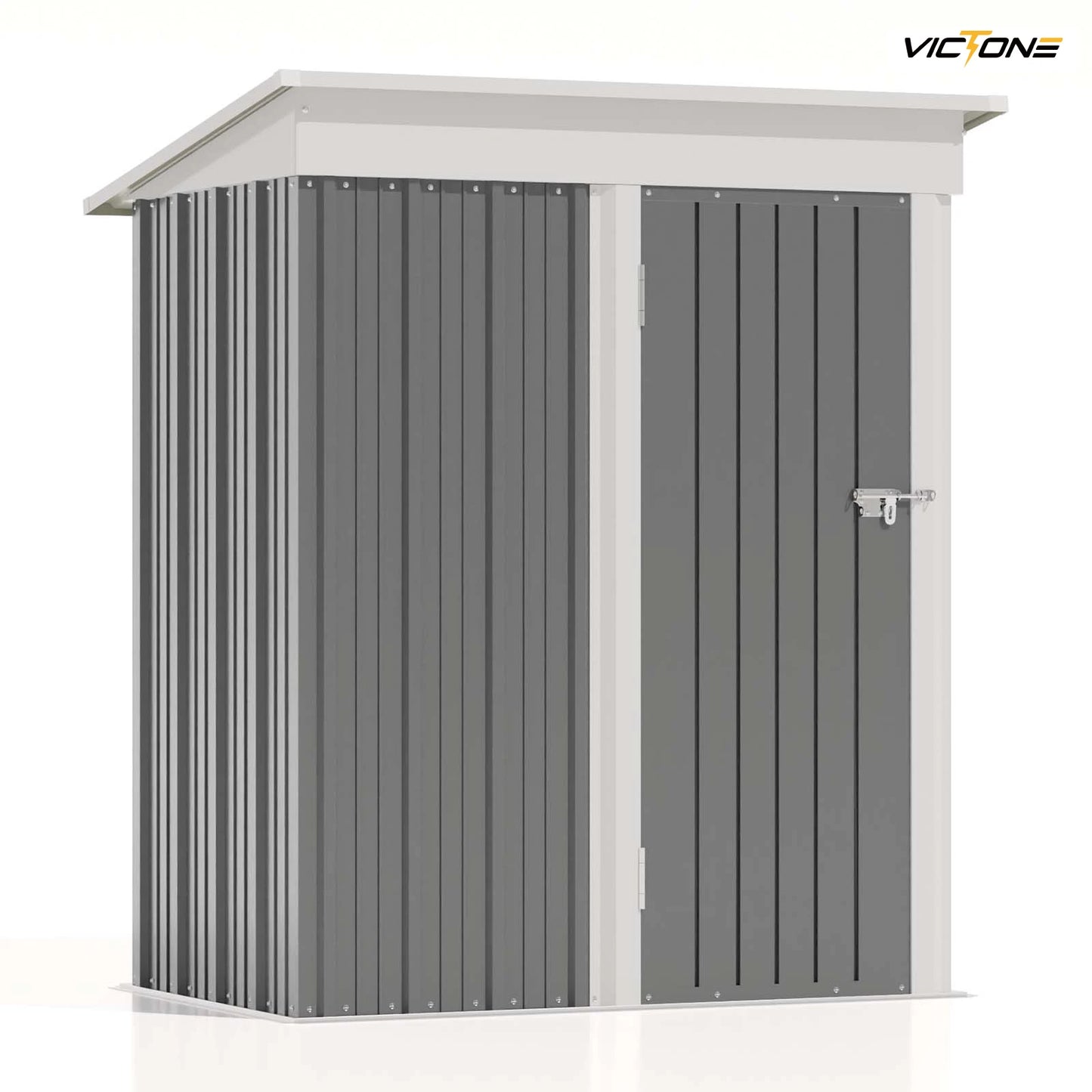 Outdoor Storage Shed With Sloping Roof And Lockable Door Metal Shed For Backyard Garden Patio Lawn