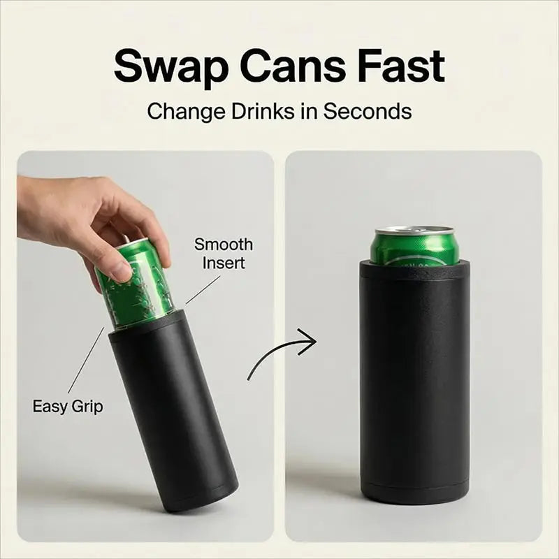 Portable Beverage Can Holder Drink Insulator Storage Container Holds Two Cans for Outdoor Party Camping Reusable Plastic Cooler with Secure Lid