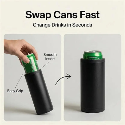 Portable Beverage Can Holder Drink Insulator Storage Container Holds Two Cans for Outdoor Party Camping Reusable Plastic Cooler with Secure Lid