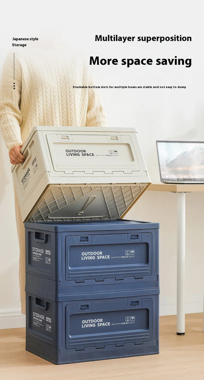 Outdoor Camping Folding Storage Box For Bedroom And Car Mounted Plastic Storage Cabinet For Clothes And Toys