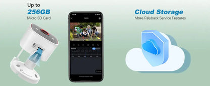 WiFi Indoor Outdoor Security Cameras Color Night Vision IP66 Waterproof Pet Dog Cat Baby Monitor 2K HD Wireless