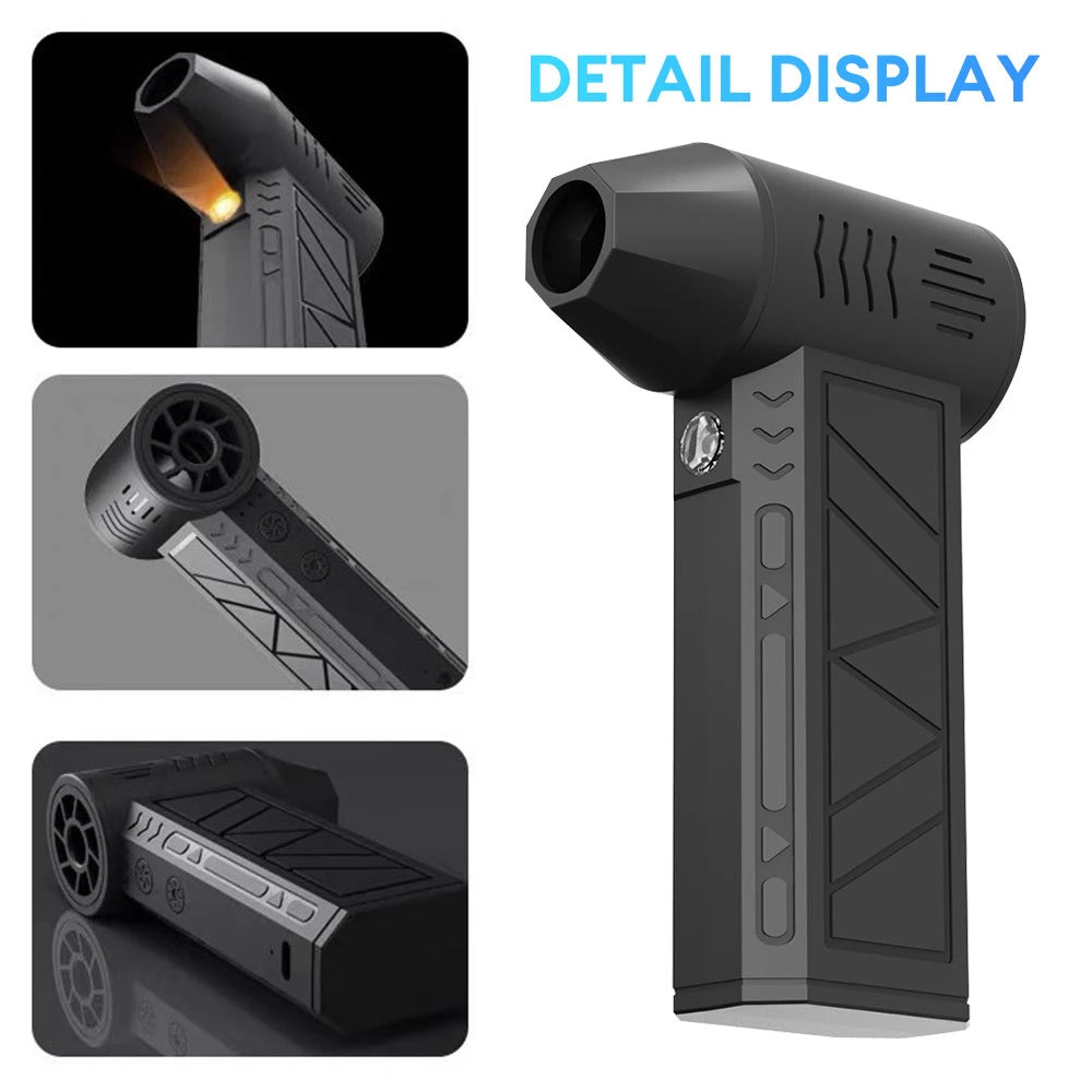 Cordless Air Duster Portable Turbo Air Blower with LED Light Rechargeable 3 Speed Cleaner