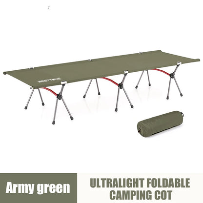 Ultralight Camping Cot Portable Folding Camp Bed with Adjustable Height Aluminum Frame