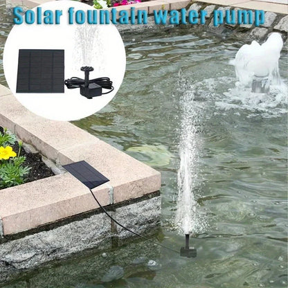 Outdoor Fountain Solar Floating Water Pump with 6 Spray Nozzles for Garden Pond and Bird Bath