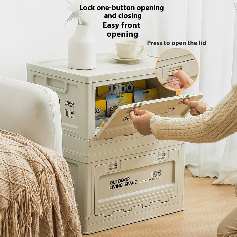 Outdoor Camping Folding Storage Box For Bedroom And Car Mounted Plastic Storage Cabinet For Clothes And Toys