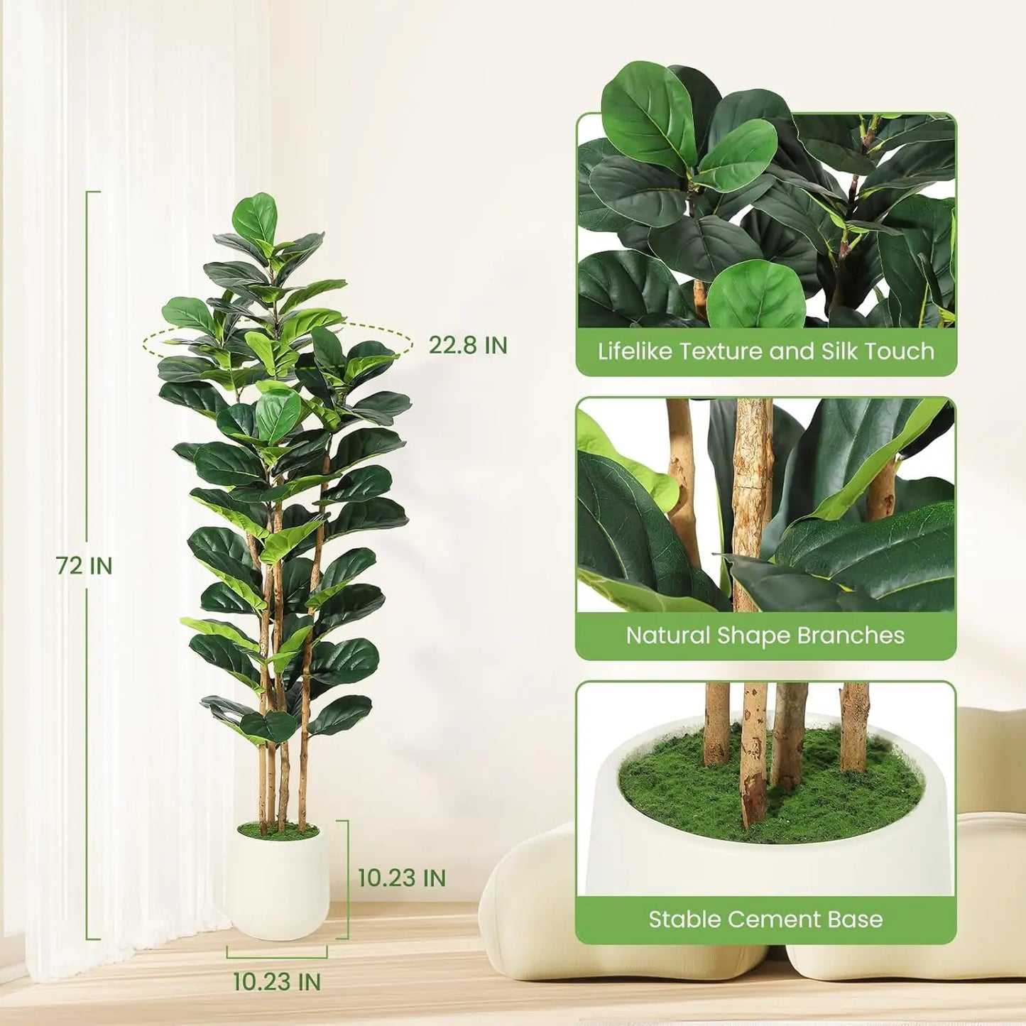 Outdoor Artificial Plant Decorative Artificial Tree Floor Standing Polyester Display Plant