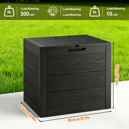 Outdoor Deck Box With Lockable Lid And Heavy Duty Hinged Door White And Green Plastic Storage Container