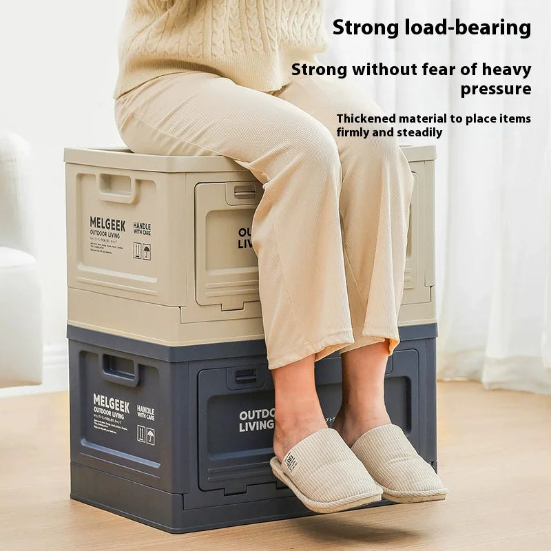 Outdoor Camping Folding Storage Box For Bedroom And Car Mounted Plastic Storage Cabinet For Clothes And Toys