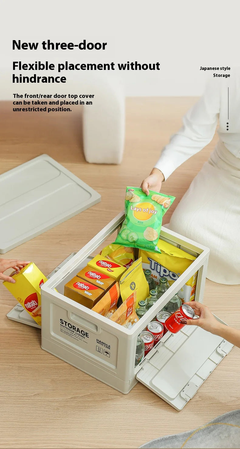 Outdoor Camping Folding Storage Box For Bedroom And Car Mounted Plastic Storage Cabinet For Clothes And Toys