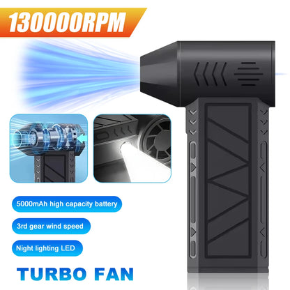 Cordless Air Duster Portable Turbo Air Blower with LED Light Rechargeable 3 Speed Cleaner