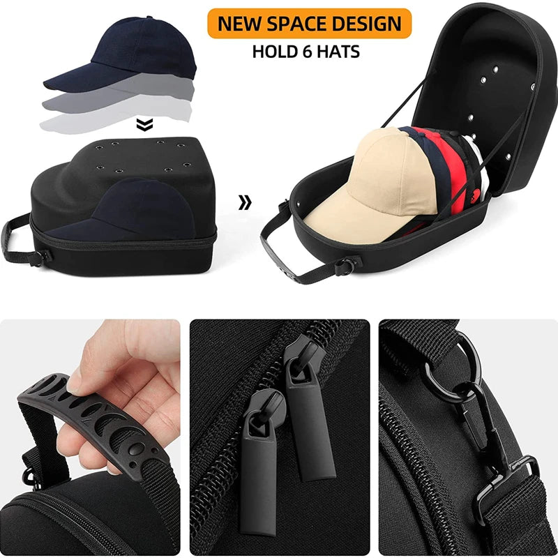 Portable Outdoor Travel Hat Carrier Case Hard Shell Storage Box For Baseball Caps Carrying Bag