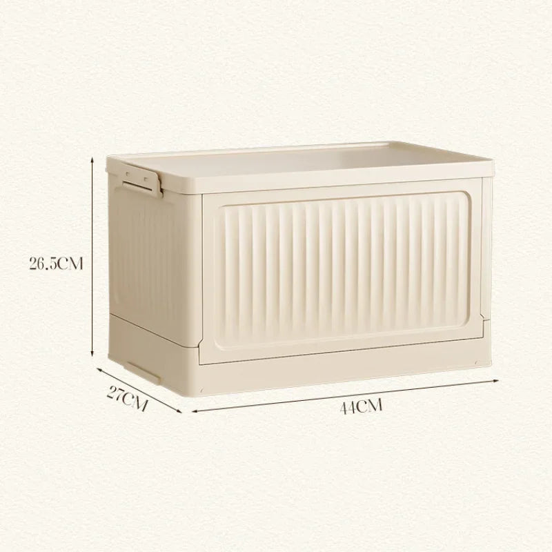 Plastic Folding Storage Bins With Lids Stackable Outdoor Camping Boxes Collapsible Closet Organizer Baskets