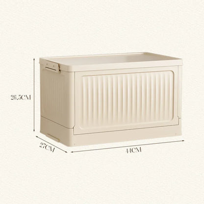 Plastic Folding Storage Bins With Lids Stackable Outdoor Camping Boxes Collapsible Closet Organizer Baskets