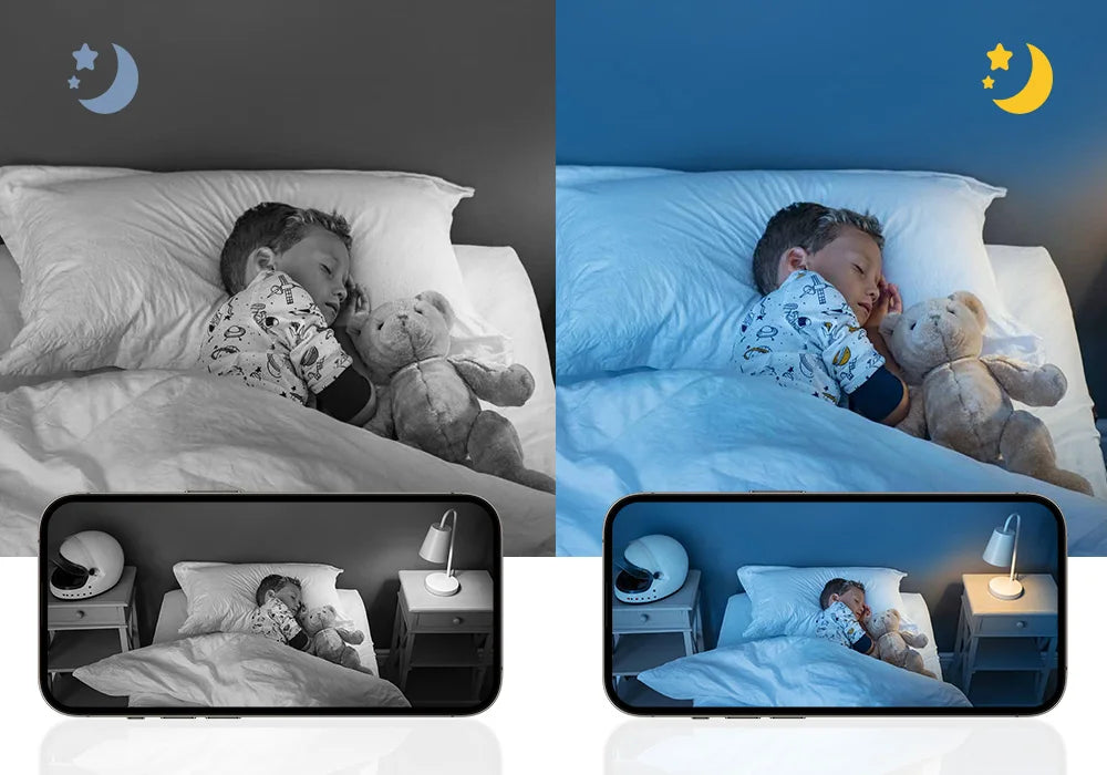 WiFi Indoor Outdoor Security Cameras Color Night Vision IP66 Waterproof Pet Dog Cat Baby Monitor 2K HD Wireless