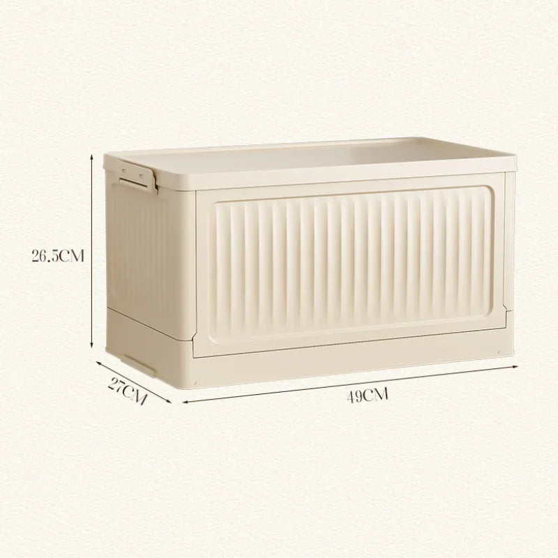 Plastic Folding Storage Bins With Lids Stackable Outdoor Camping Boxes Collapsible Closet Organizer Baskets