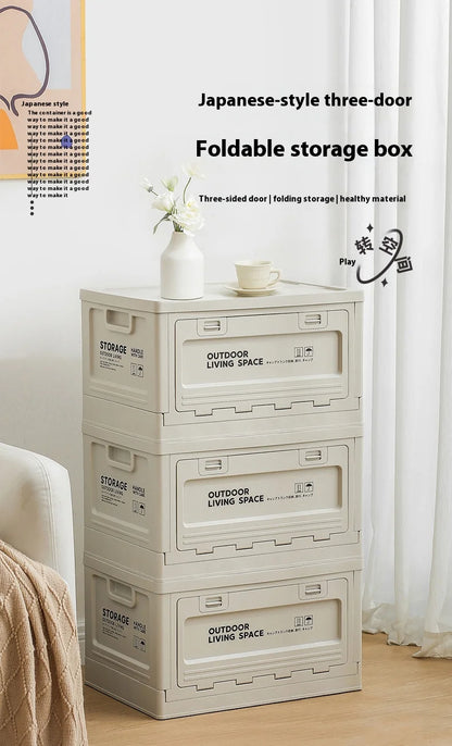 Outdoor Camping Folding Storage Box For Bedroom And Car Mounted Plastic Storage Cabinet For Clothes And Toys