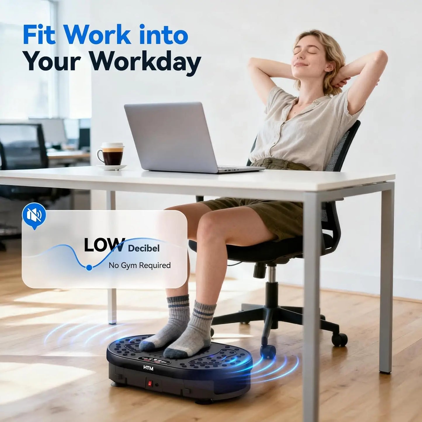 Vibration Plate Exercise Machine With 120 Speed Levels 9 Preset Programs For Home Fitness Fat Burning And Muscle Toning