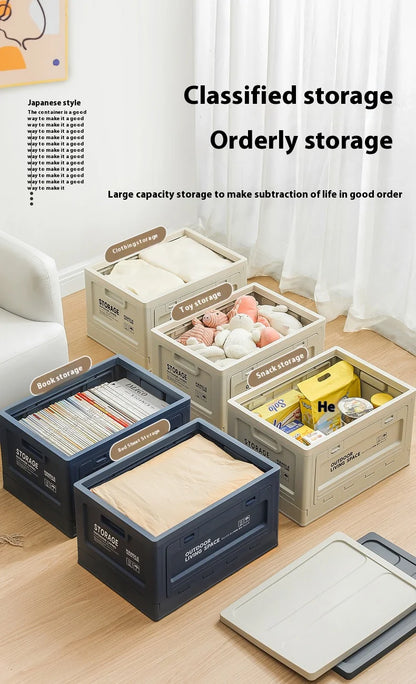 Outdoor Camping Folding Storage Box For Bedroom And Car Mounted Plastic Storage Cabinet For Clothes And Toys