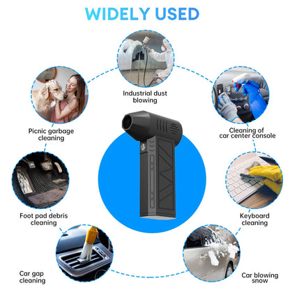 Cordless Air Duster Portable Turbo Air Blower with LED Light Rechargeable 3 Speed Cleaner