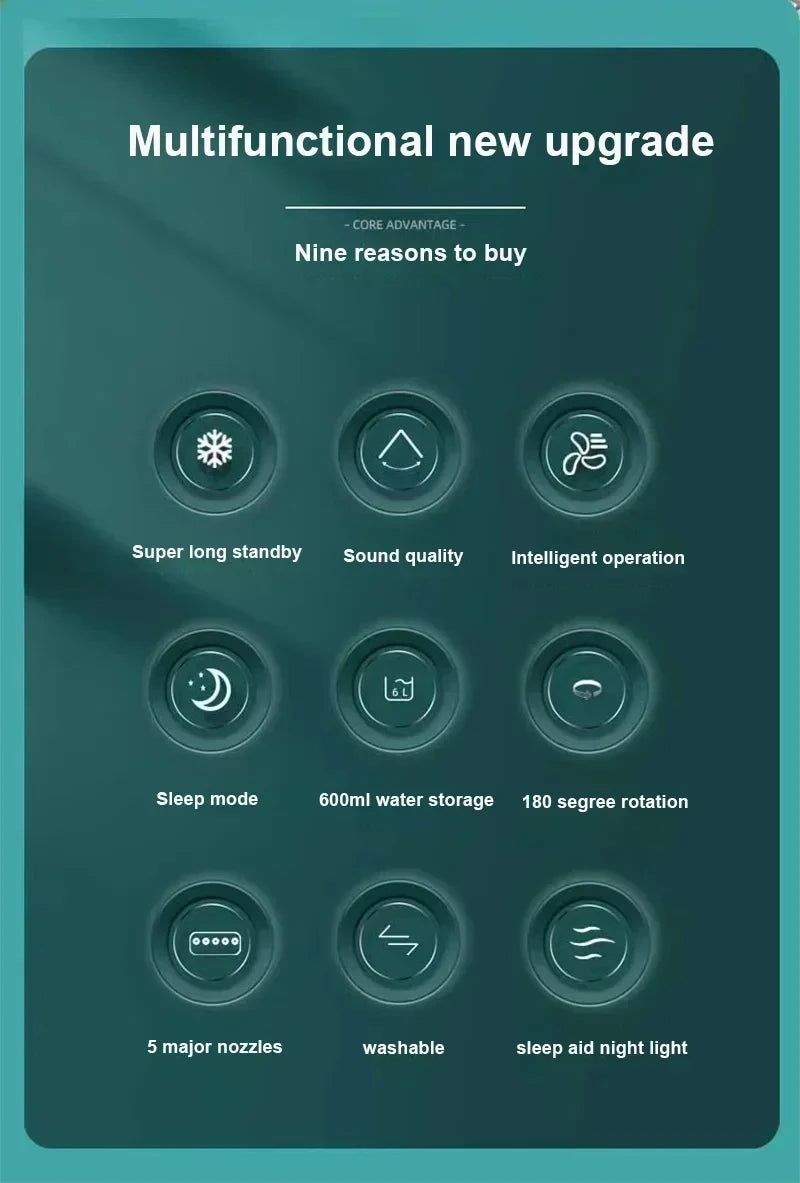 Air Cooler Fan Portable Cooling Fan with Mist 3 in 1 Personal Air Cooler Fan Evaporative Cooling Portable for Office Home Use