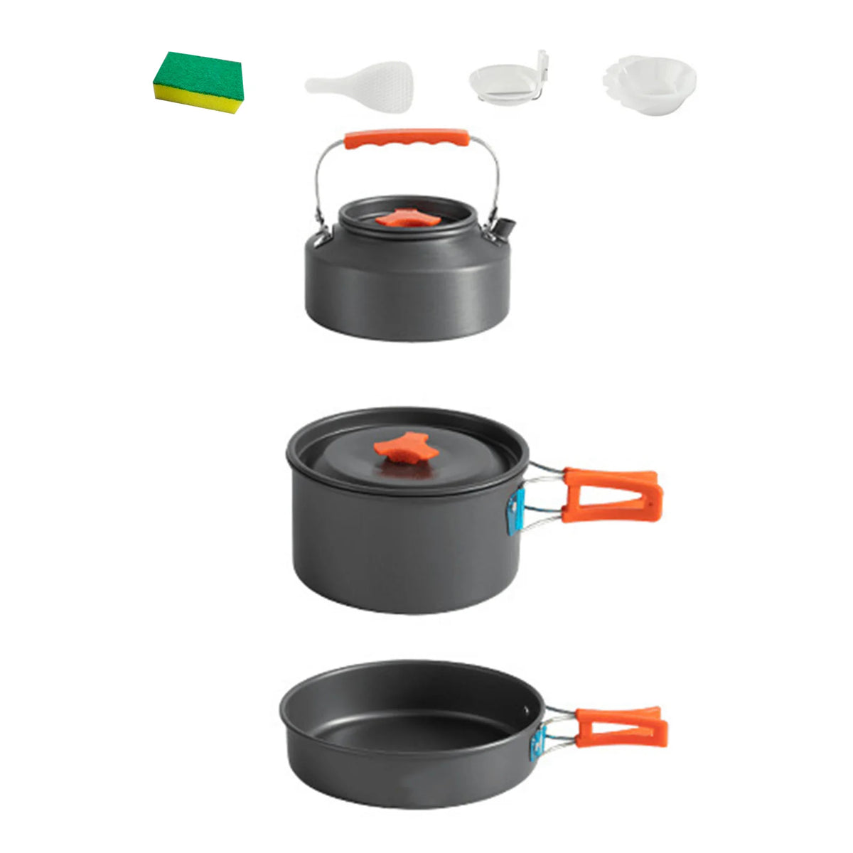 Portable Cookware Cookset Camp Cookware Set Camping Cooking Set Non Stick Camping Cookware Camping Cooking Pot Set with Kettle