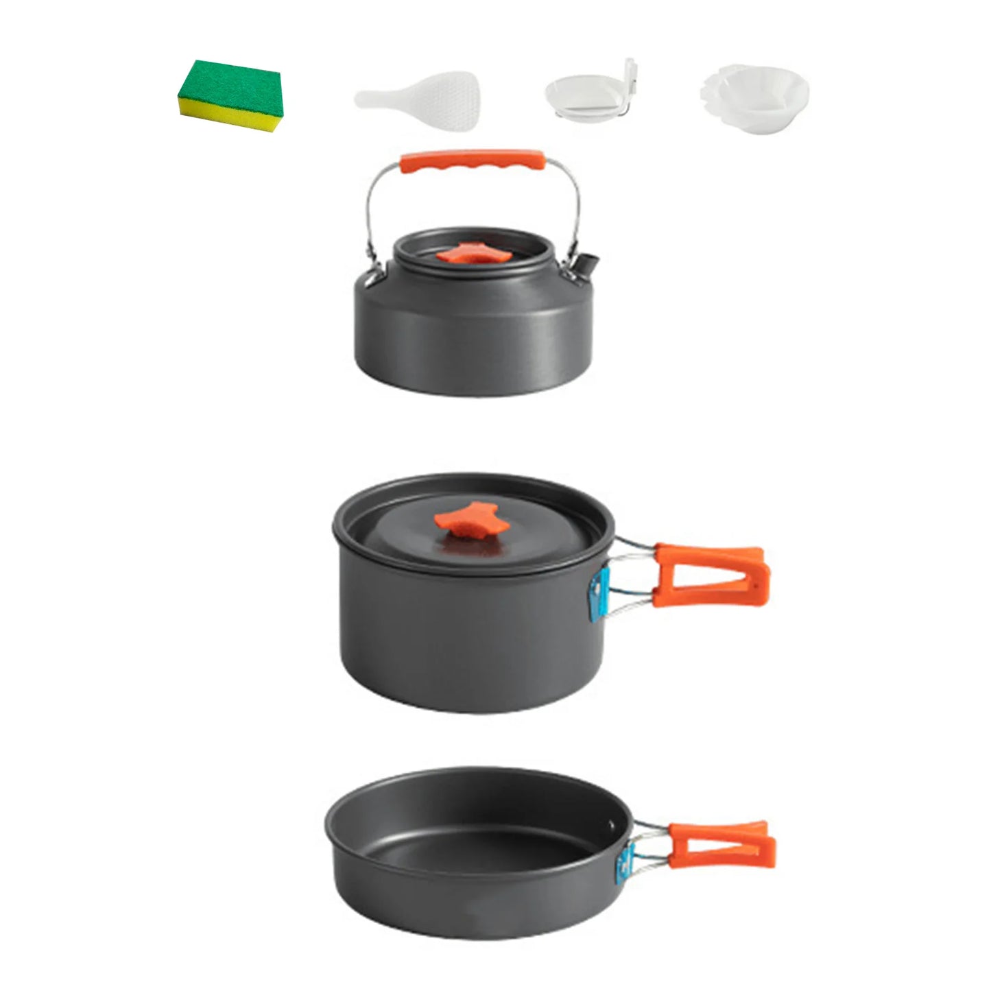 Portable Cookware Cookset Camp Cookware Set Camping Cooking Set Non Stick Camping Cookware Camping Cooking Pot Set with Kettle