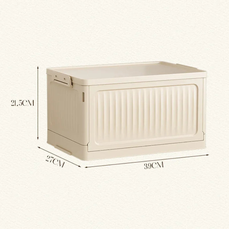 Plastic Folding Storage Bins With Lids Stackable Outdoor Camping Boxes Collapsible Closet Organizer Baskets