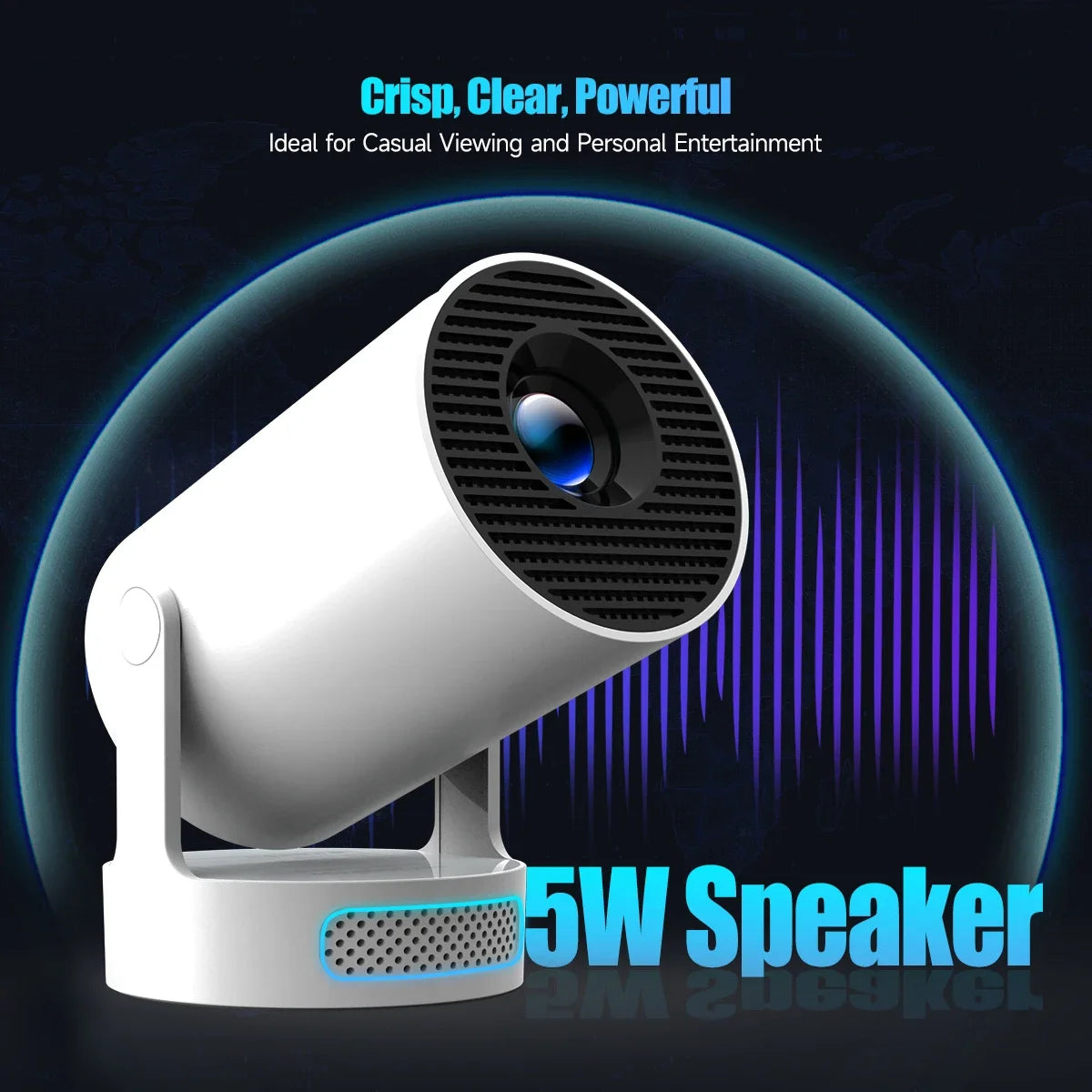 Outdoor Projector Portable Mini LED Projector 290 ANSI 720P HD WiFi Bluetooth Android System