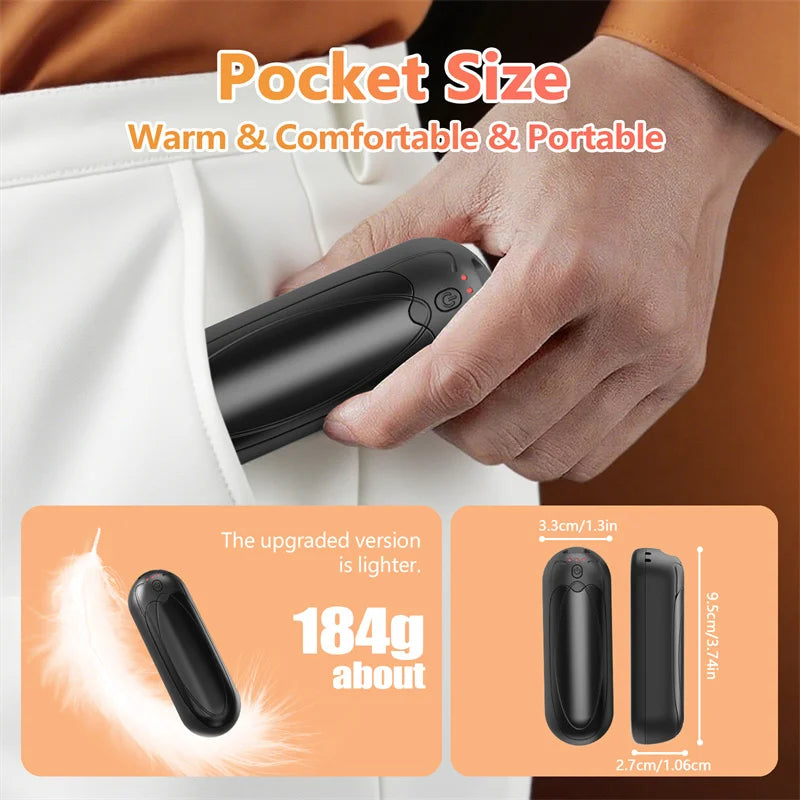Portable Hand Warmers 7000mAh Rechargeable with Double Side Heating 3 Levels for Outdoor Hunting Christmas Gifts
