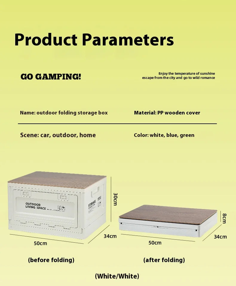 Outdoor Camping Folding Storage Box For Bedroom And Car Mounted Plastic Storage Cabinet For Clothes And Toys