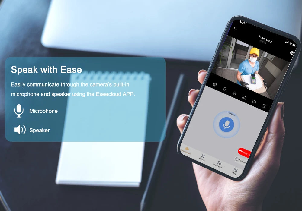 WiFi Indoor Outdoor Security Cameras Color Night Vision IP66 Waterproof Pet Dog Cat Baby Monitor 2K HD Wireless