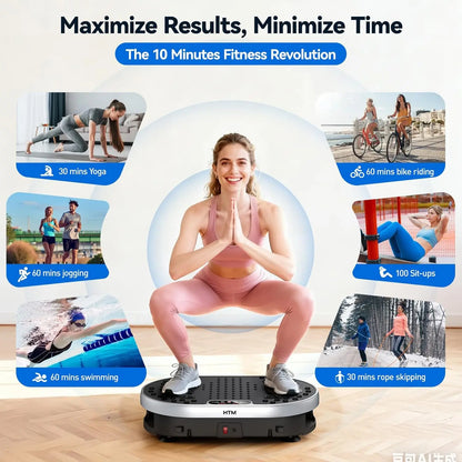 Vibration Plate Exercise Machine With 120 Speed Levels 9 Preset Programs For Home Fitness Fat Burning And Muscle Toning