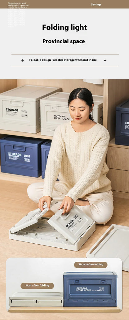 Outdoor Camping Folding Storage Box For Bedroom And Car Mounted Plastic Storage Cabinet For Clothes And Toys