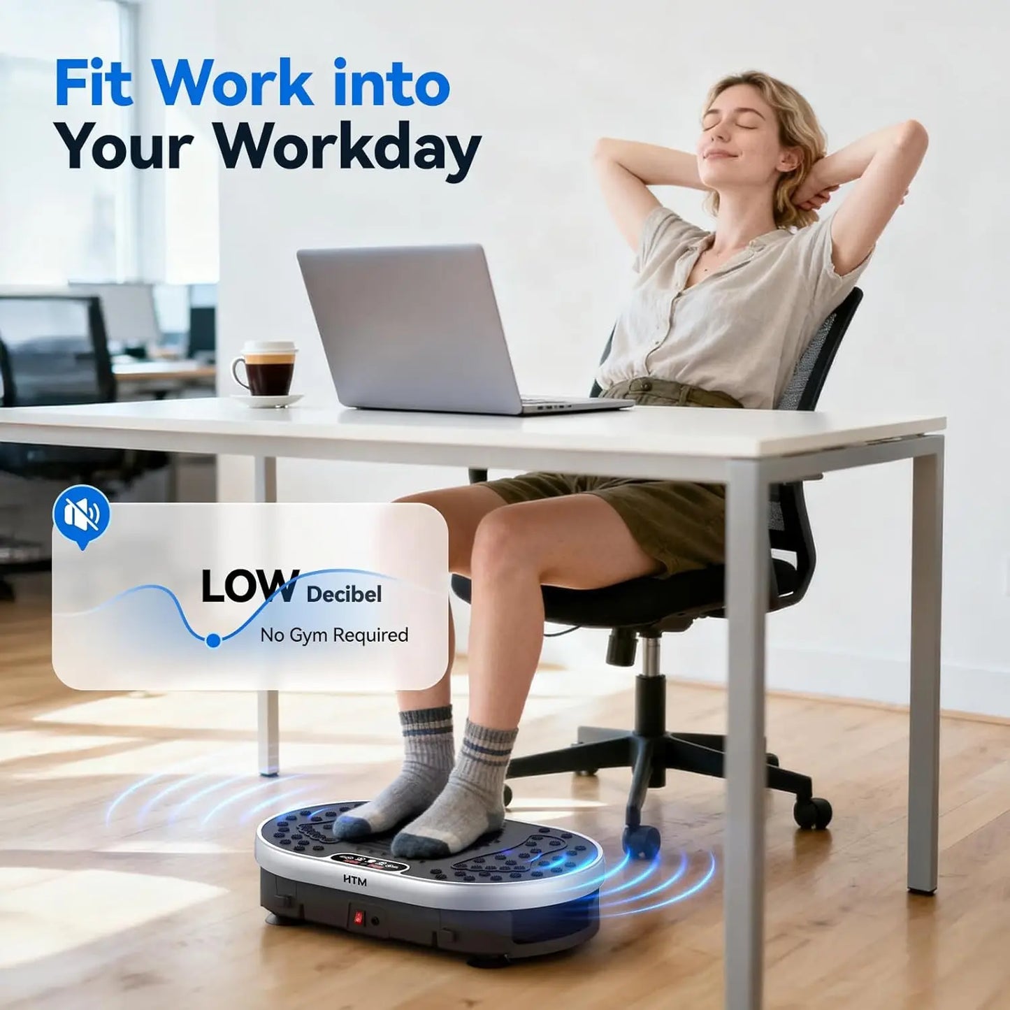 Vibration Plate Exercise Machine With 120 Speed Levels 9 Preset Programs For Home Fitness Fat Burning And Muscle Toning