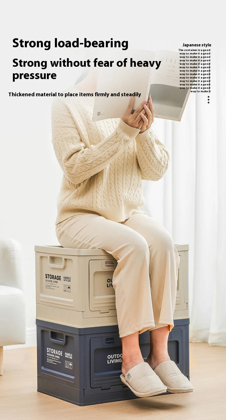 Outdoor Camping Folding Storage Box For Bedroom And Car Mounted Plastic Storage Cabinet For Clothes And Toys