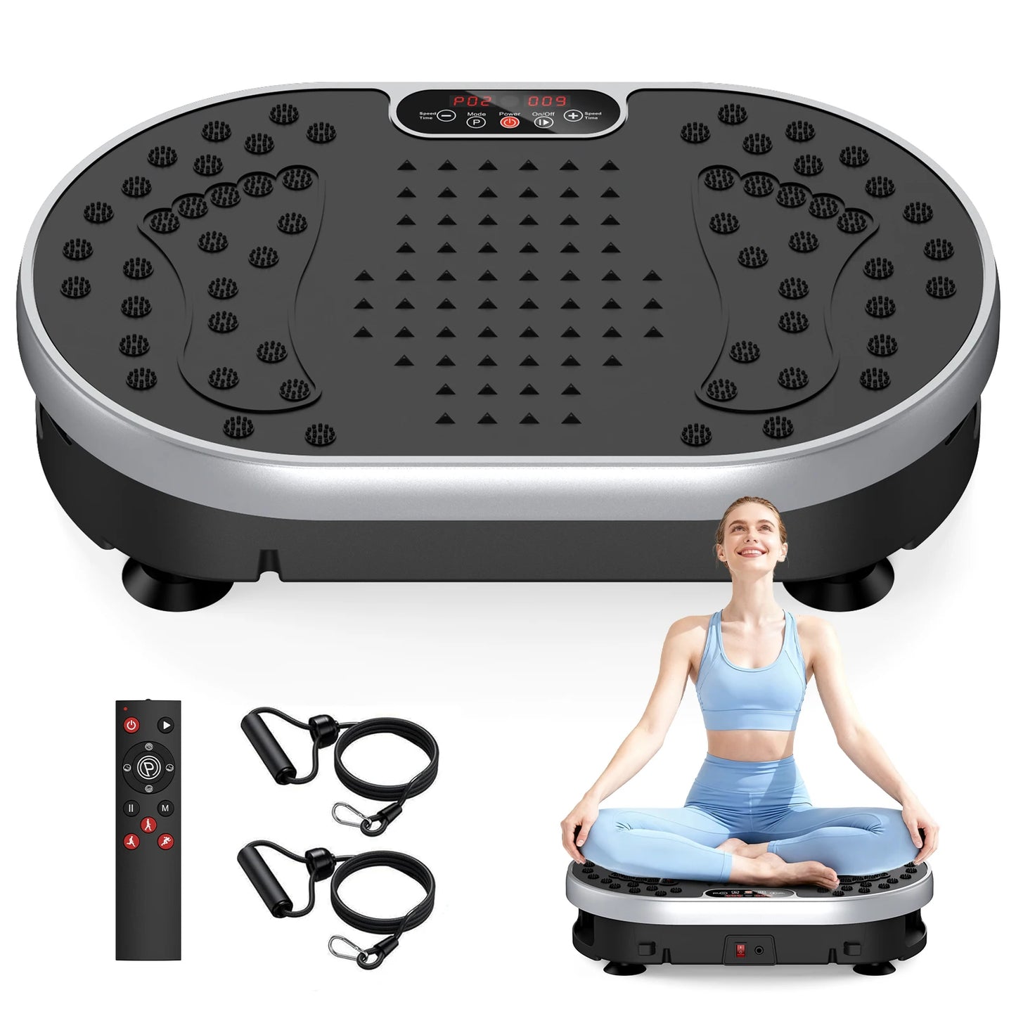 Vibration Plate Exercise Machine With 120 Speed Levels 9 Preset Programs For Home Fitness Fat Burning And Muscle Toning