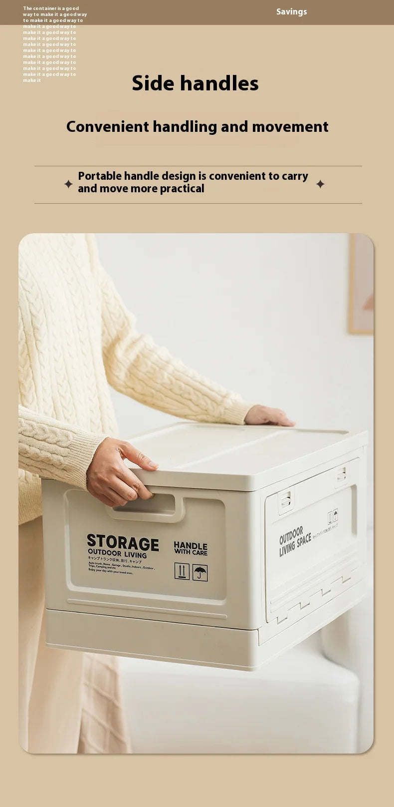 Outdoor Camping Folding Storage Box For Bedroom And Car Mounted Plastic Storage Cabinet For Clothes And Toys