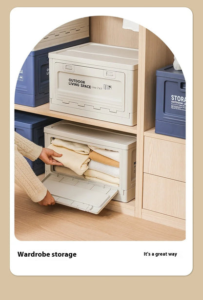 Outdoor Camping Folding Storage Box For Bedroom And Car Mounted Plastic Storage Cabinet For Clothes And Toys