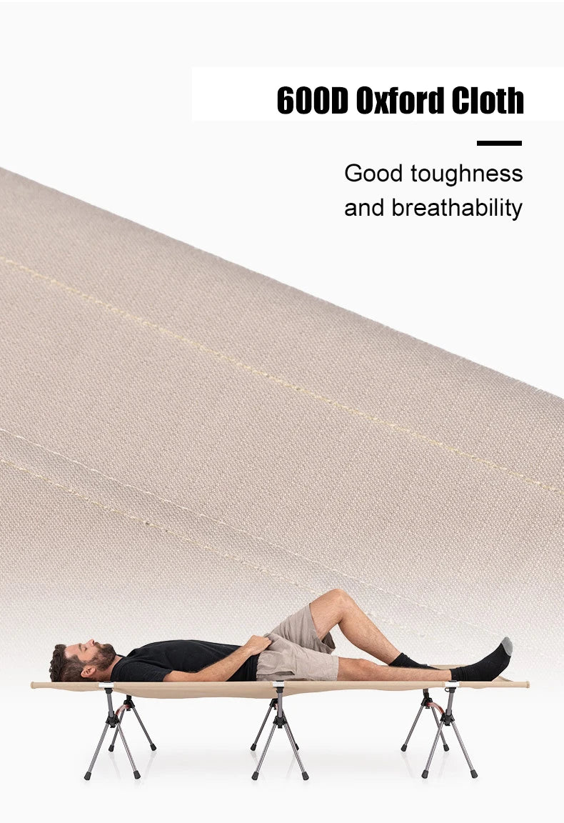 Ultralight Camping Cot Portable Folding Camp Bed with Adjustable Height Aluminum Frame