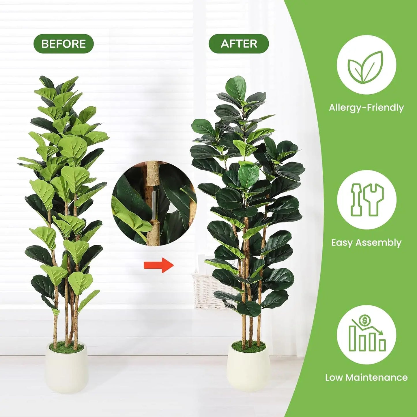 Outdoor Artificial Plant Decorative Artificial Tree Floor Standing Polyester Display Plant