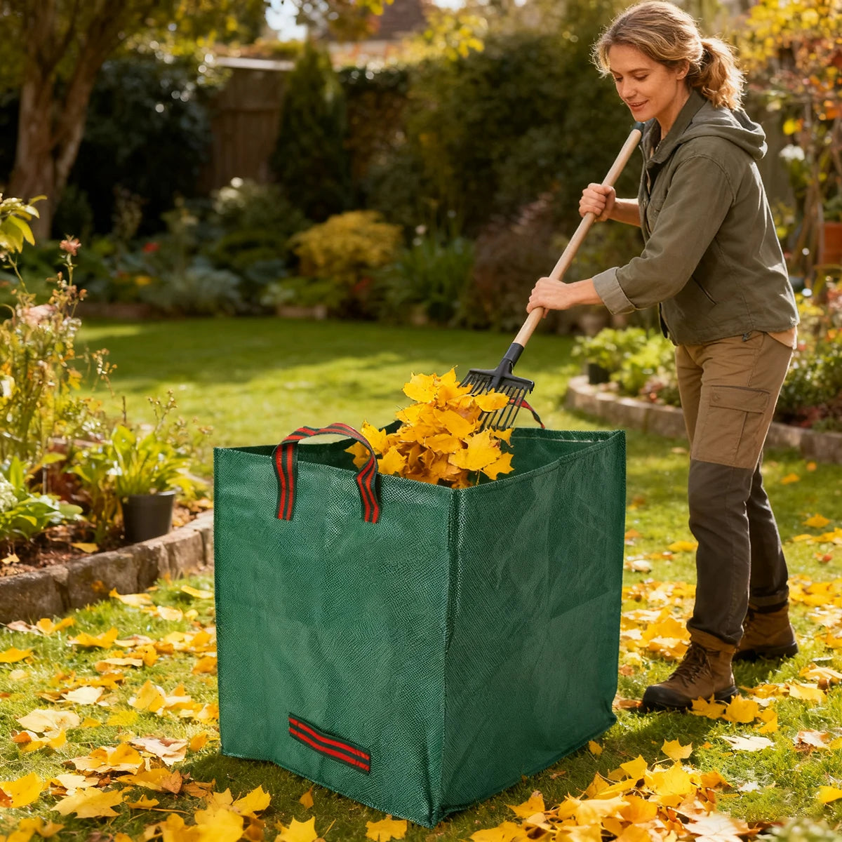 Foldable Outdoor Backyard Compost Bin Garbage Can For Garden Yard Waste And Earthworm Composting