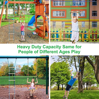Backyard Ninja Obstacle Course Adjustable Kids Training Set with Monkey Bars and Climbing Obstacles