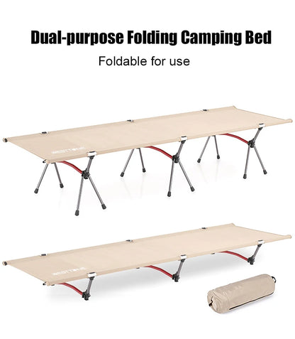Ultralight Camping Cot Portable Folding Camp Bed with Adjustable Height Aluminum Frame