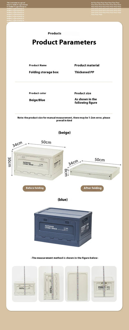 Outdoor Camping Folding Storage Box For Bedroom And Car Mounted Plastic Storage Cabinet For Clothes And Toys